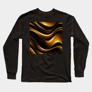 Golden Harmony: Abstract Stripes in Luxe Gold Long Sleeve T-Shirt